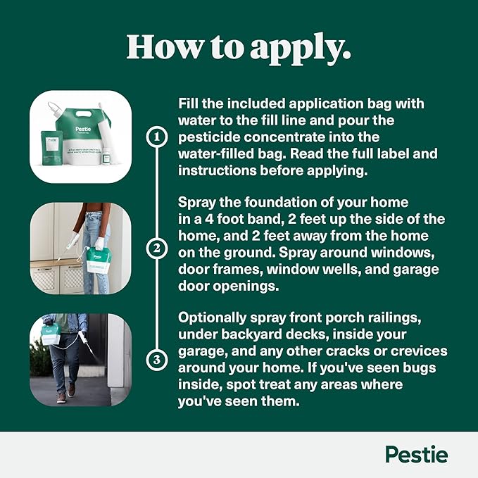 Pestie Home Barrier Pest Control Kit Expert Pest Control for Your Home Fast-Acting Long-Lasting Insect Killer Professional Spray Protects Against Common Pests