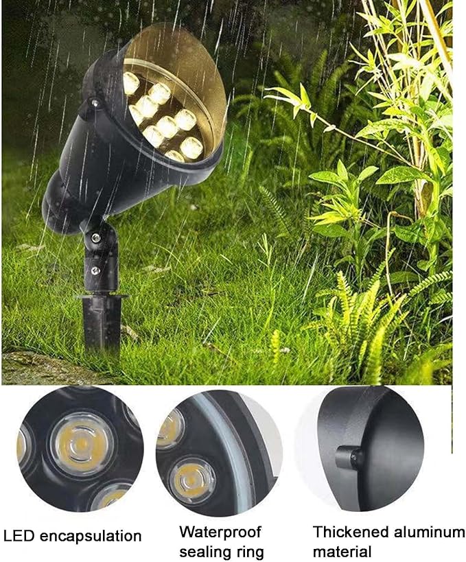 Lawn Projector Round Tree Light Outdoor LED Beam Spotlight Recessed Spotlights for Hotel Indoor Courtyard Garden Park Flag Lighting(Yellow3W)