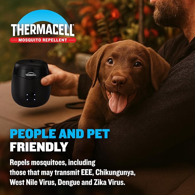 Thermacell E-Series Rechargeable Mosquito Repeller with 20’ Mosquito Protection Zone Bug Spray Alternative Scent Free