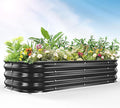 Galvanized Raised Garden Bed for Gardening3x3x1ft Metal Square Planter Boxes Outdoor for VegetableFlowerHerbModular Above Ground Growing ContainerBlack