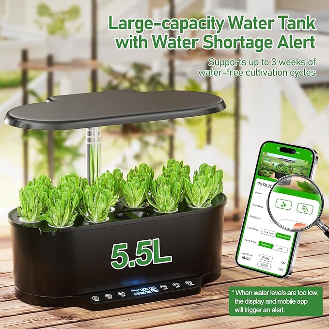 SPECILITE Hydroponics Growing System Kit with 30” Height 15 Pods Herb Garden with 36W Grow Light Auto Timer &amp Pump System APP &amp WiFi Controlled Smart Indoor Garden for VegetablesKitchen &a