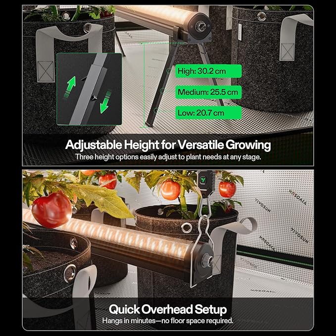 VIVOSUN LumaRay Under Canopy Grow Light Full Spectrum Dimmable LED Grow Lights for Grow Tents Greenhouses SGS Compatible 100W 3.28 ft 1 Pack