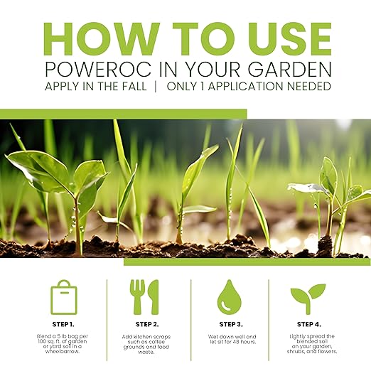 PowerRoc: 100% Natural Rock Powder Plant Food and Fertilizer - Natural Chemical Free with Unmatched Nutrient Concentration