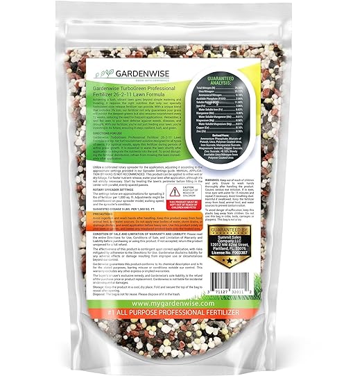 TurboGreen: Premium Lawn Fertilizer with Iron - Advanced Nitrogen &amp Iron-Rich Formula for Lush Growth | Eco-Friendly Grass Fertilizer for Spring &amp All Seasons | Slow-Release (20 QUARTS)