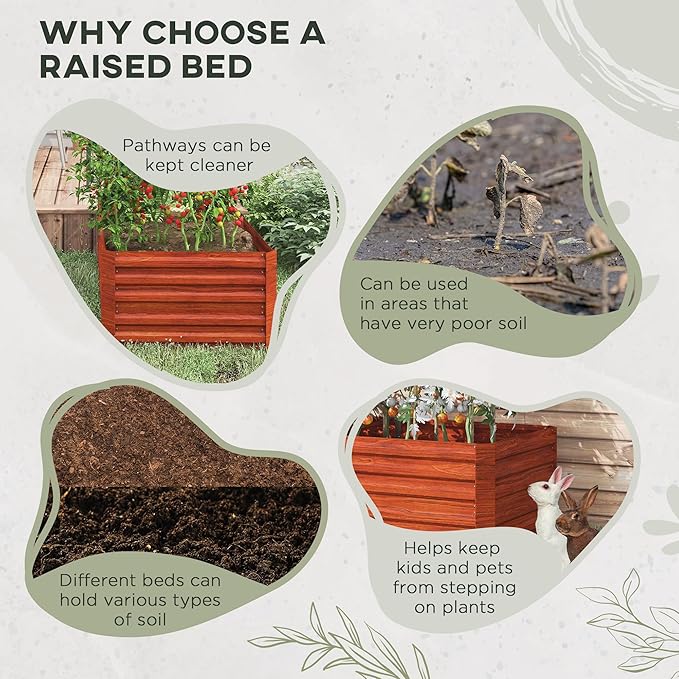 Outsunny Galvanized Raised Garden Bed Kit with Reinforcing Bars Large and Tall Metal Planter Box for Vegetables Flowers and Herbs 6' x 3' x 2' Dark Brown
