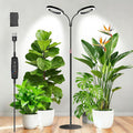 Dual-Head Grow Lights for Indoor Plants Full Spectrum Plant Lights with 23.5-67 Adjustable Height Stand 3 Growing Modes with Timer 3/9/12H Dimmable Halo Grow Lights for Large Tall Plants