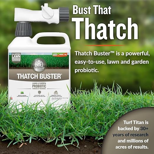 Turf Titan 360 4 Step Lawn Care Bundle: Lawn Fertilizer Lawn Aerator Soil Conditioner &amp Drought Protection Each with Hose End Sprayer - Ultimate Kit for Year-Round Turf Grass Vitality Refill