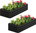 2PCS 4x2x1FT Galvanized Raised Garden BedPlanter Raised Beds-Metal Garden BoxLarge Plant for Outdoor Planting Vegetables BedFlowerherb-Black