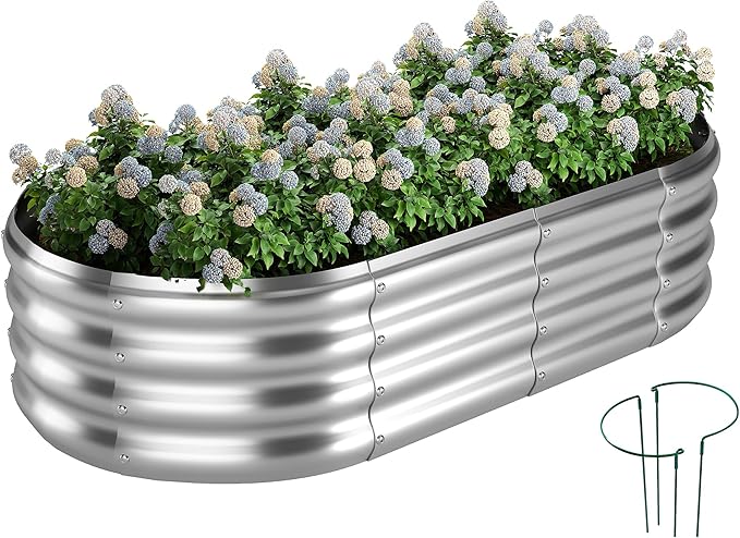 Raised Garden Bed 4x2x1ft Raised Beds for Gardening Outdoor for Vegetables Flowers Ground Planter BoxGalvanized Raised Garden Beds
