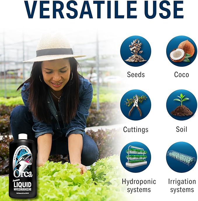 100 ml Orca Liquid Mycorrhizae for Plants - Mycorrhizal Fungi Root Stimulator and Booster - Enhance Plant Success with Microbes for Soil