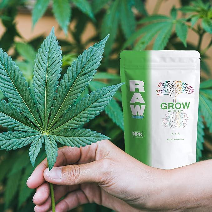 RAW All in One Grow Fertilizer 8oz | Water Soluble Plant Food for Hydroponics Soil &amp Indoor Plants All Purpose Nutrients for Vegetative Growth Garden &amp Vegetable Fertilizer