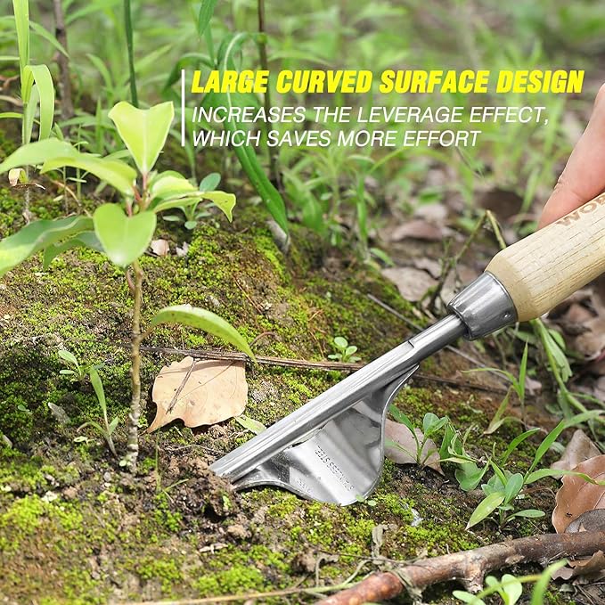 WORKPRO Garden Tools Set 8 Piece Stainless Steel Heavy Duty Gardening Tools with Wooden Handle Including Garden Tote Gloves Trowel Hand Weeder Cultivator and More-Gardening Gifts For Women Men