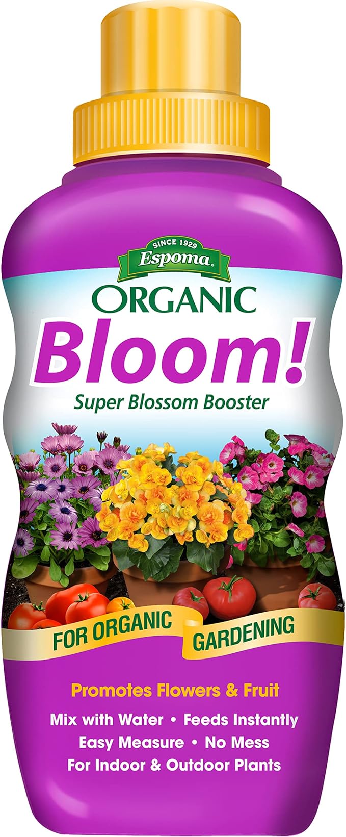 Espoma Organic Bloom! 16-Ounce Concentrated Plant Food – Plant Fertilizer and Bloom Booster for All Flowering Plants. Promotes Vigorous Growth and Blooming - Pack of 3
