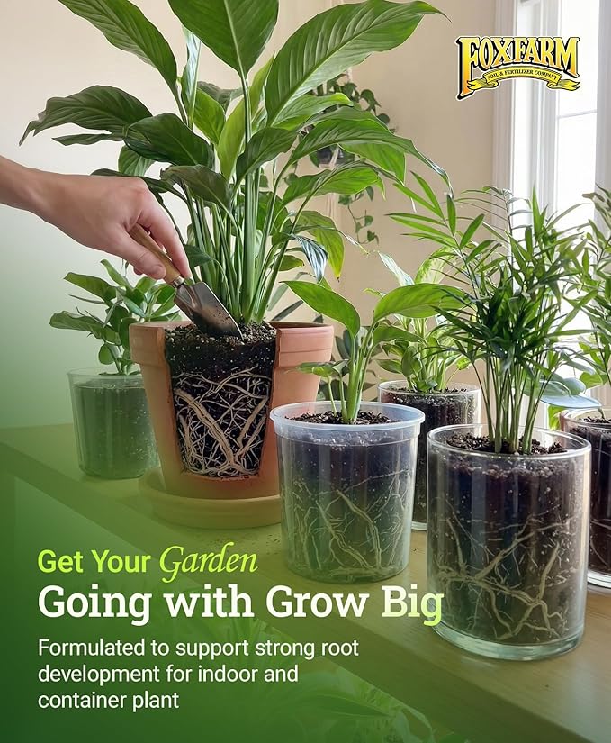 FoxFarm Grow Big Liquid Plant Food - Bloom Fertilizer for Flowers Fruits and Vegetables Perfect for Indoor &amp Outdoor Potted Plants NPK 6-4-4 (Quart)