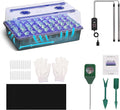 Indoor Seed Starting Kit with 60-Cell Self-Watering Tray LED Grow Light Timer Humidity Dome pH Meter for Plant Germination Vegetables Herbs Flowers