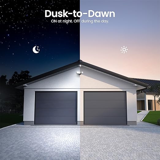 Feit Electric 10.5in Triple-Head Security Flood Light 5000 Lumens Adjustable White 2700K–6500K Microwave Motion Sensor Dusk-to-Dawn Photocell Lumen Select S10.5TFL/5CCT/MM/BZ