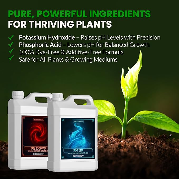 Humboldts Secret pH Up and pH Down Control Kit | Liquid Nutrient Solution Balancer for Plants | for Soil Hydroponic Coco and DWC Systems | Supports Nutrient Absorption and Growth | 2.5 Gallon