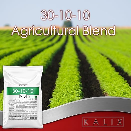 KALIX 30‑10‑10 Water Soluble Fertilizer | High Nitrogen All‑Purpose Plant Food for Vigorous Vegetative Growth | Fully Soluble NPK for Vegetables Trees Shrubs Lawns &amp Hydroponics – 25 lb