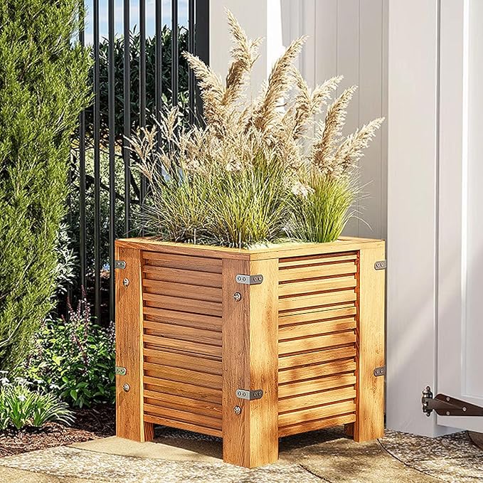Wooden Garden Bed Planter Garden Boxes Outdoor Deep Root Planter Raised Bed for Vegetables Flowers Herbs