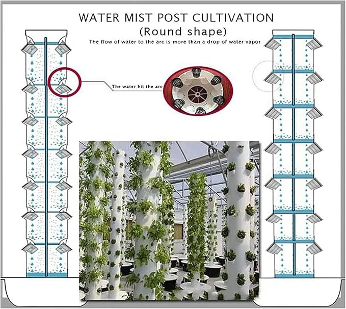 Hydroponics Growing Tower 6 Floor 36 Pods Garden Hydroponic Growing with Pump Aeroponics Grow Kit for Fruits and Vegetables-//