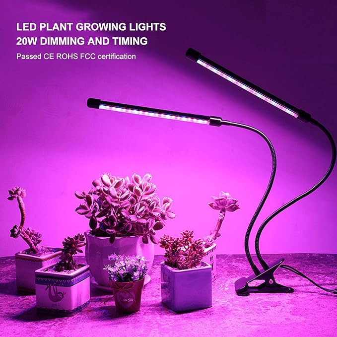 LED Plant Lights Full Spectrum Dimming Timing Clip On Growing Lamp Bars Indoor Seedlings Flowers