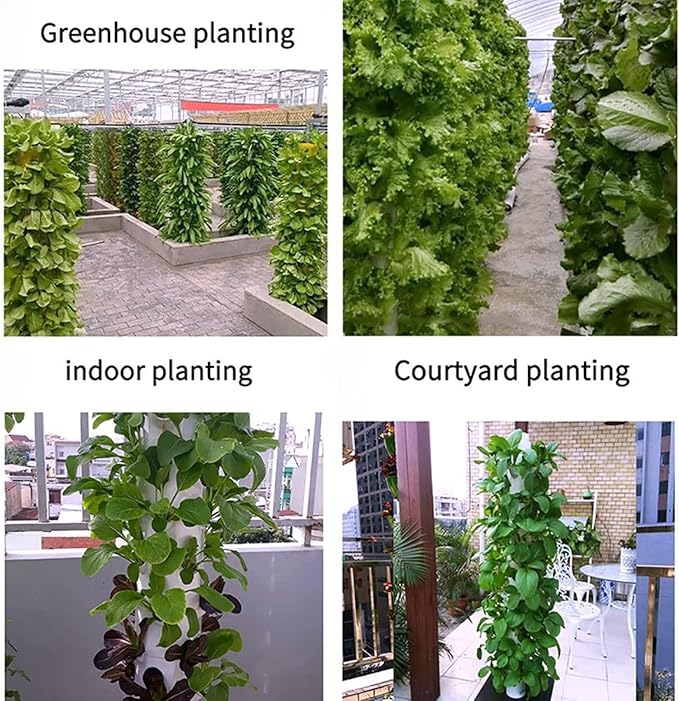 Hydroponic Tower Growing Sytem Indoor Hydroponic Grow System Vertical Grow Tower Plants Sites with Pump and Movable Water Tank Adapter