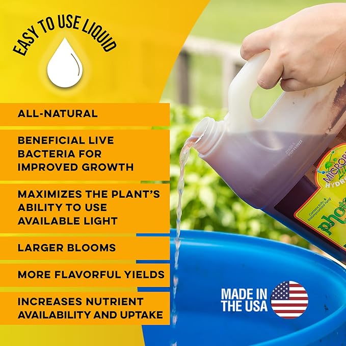 Microbe Life Hydroponics Premium Photosynthesis Plus to Grow Fruits Vegetables and Herbs The Best Professional Big Bud Grow Use with Any Feeding Systems Including Hydroponics or Soil 1 Gallon