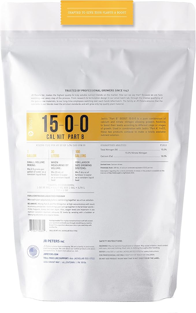 Jack's Calcium Nitrate Part B Fertilizer 2.2 Pounds