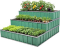 Pure Garden 3 Tier Metal Raised Garden Bed - 45” x 45” x 24” Galvanized Steel Above Ground Planters for Vegetable Garden Flowers and Herbs - Stackable Planter Raised Beds for Gardening (Green)