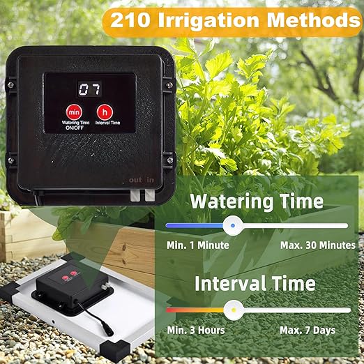 RISINGUP Solar Drip Irrigation System with Timer Programmable Smart Watering with 2200mAh Battery Automatic Plants Watering System for 30 Potted Plants Outdoor Garden Patio Balcony Greenhouse