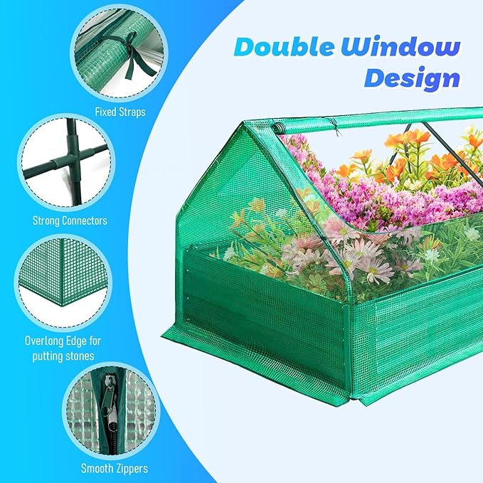 Multi - Weather Use Green Houses for Outside 3-in-1 Multifunctional Raised Garden Bed with Greenhouse L72.8 × W37.4 × H35.8 Small Greenhouse Outdoor for Balconies and Terraces