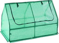 Galvanized Steel Raised Garden Bed with Mini Greenhouse Outdoor Metal Planter Box Kit with Large Roll-up Cover 73x 38x 36 Planter Raised Bed for Flower Vegetable Fruit (Green)