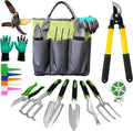 Gardening Tools – 42 Piece Premium Gardening Tool SetHeavy Duty Hand Tools with Fashion Garden Tools Organizer HandbagRust-Proof Gardening Tool Kit Ideal Gardening Gifts for All (Green/Grey)