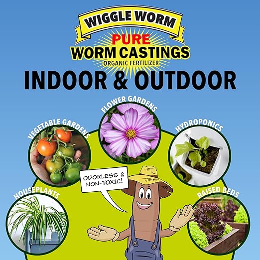 100% Pure Organic Mineral-Dense Worm Castings Fertilizer 15lbs - Improves Soil Fertility and Aeration for Growing Better Houseplants Vegetables and More Pack of 4