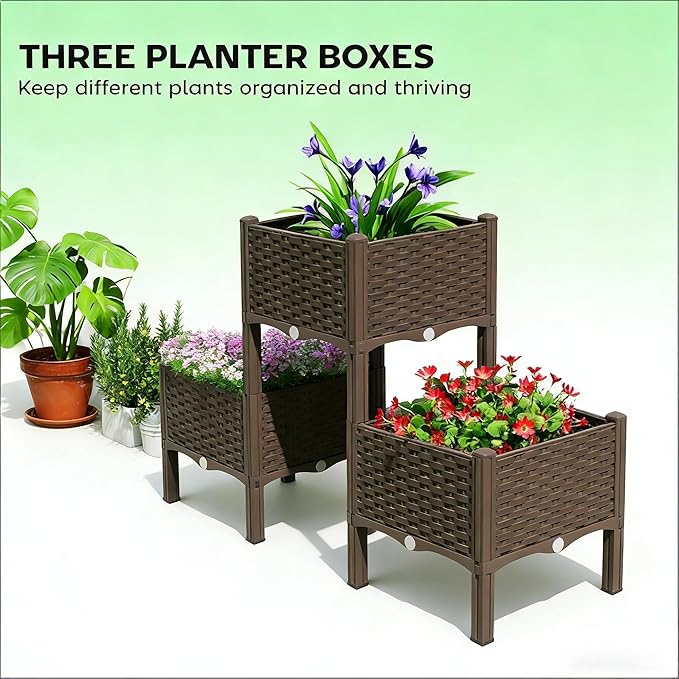 Ergonomic Elevated Planter Box No-Bend Raised Garden Bed for Pain-Free Gardening - Perfect Height for Seniors &amp Easy Access Grow Vegetables or Flowers Without Stooping or Kneeling