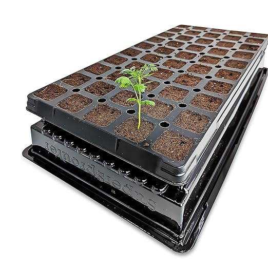 VPS OrganiPlug Hydroponic Seed Starter Plugs 50 pcs in 1 Prefilled Tray Rapid Root Planting Pods for Seedling Clone Cutting Promotes Plant Flower Vegetable Growth w/Organic Soil Ingredients