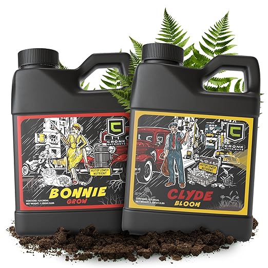 Cronk Nutrients Bonnie &amp Clyde Autoflower Nutrients Bloom and Grow – Yield Increasing Autoflower Plants Nutrient Kit – Easy to Use Plant Food – Optimal Formula for Optimal Results 4L