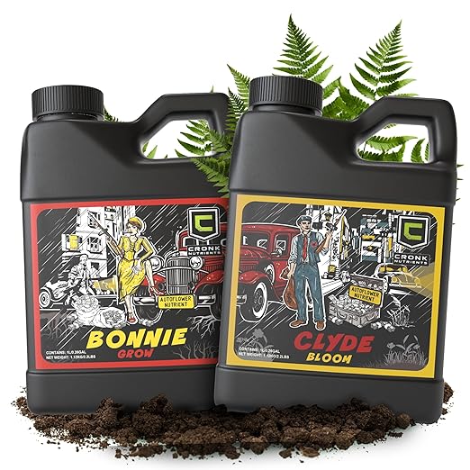 Cronk Nutrients Bonnie &amp Clyde Autoflower Nutrients Bloom and Grow – Yield Increasing Autoflower Plants Nutrient Kit – Easy to Use Plant Food – Optimal Formula for Optimal Results 1L