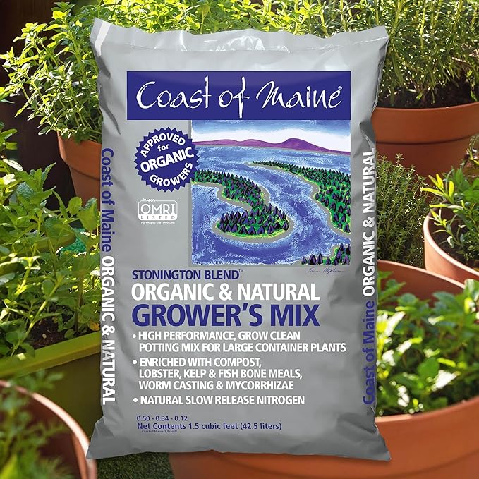 Coast of Maine Stonington Blend 1.5 cu ft (Pack of 6) Organic and Natural Grower?s Mix for Large Container Plants