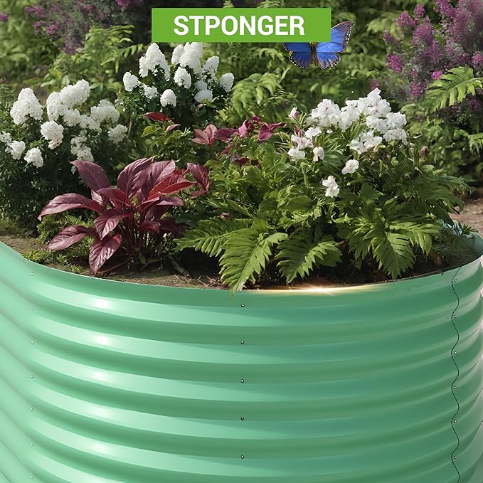 Garvee 8×4×2 ft Galvanized Raised Garden Bed - Rustproof Metal Planter Box for Vegetables Herbs Flowers Outdoor Tall Gardening Kit (Multiple Sizes)