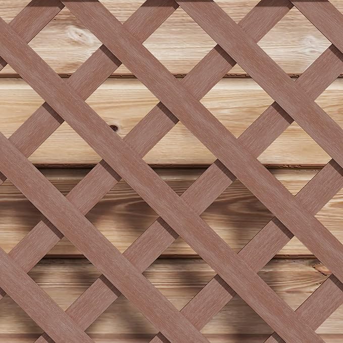Raised Garden Bed with Trellis Lattice Wood Planter Box with Self Draining Gap Freestanding Trellis Planter for Climbing Plants Vines Flowers 29.5 x 13.25 x 53.25 Light Brown