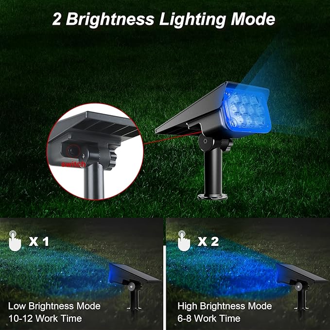 Solar Spot Lights Outdoor Blue Solar Spotlights Landscape Lighting with IP65 Waterproof 20 LEDs Landscape Spotlight for Garden Path Yard Holiday Decoration 4 Pack