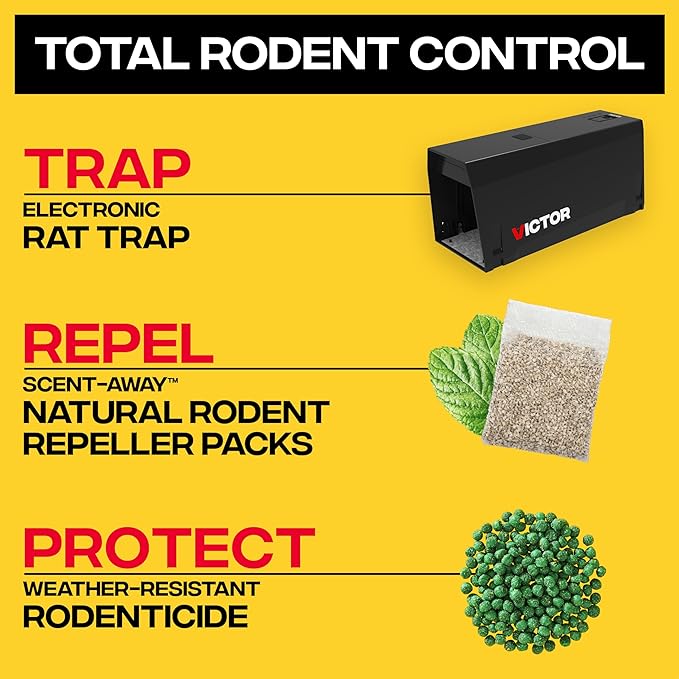 Victor Indoor Electronic Rat Trap Humane Electric Rat Traps Indoor for Home No Touch No See Traps - M241B - Quickly and Humanely Kill Rats Indoors - 1 Pack