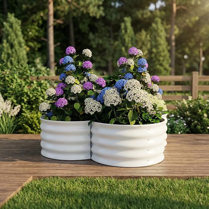Raised Garden Bed 2 Pack Galvanized Raised Garden Bed Outdoor 4x4x1ft Raised Beds for Gardening Vegetables Metal Planter Boxes with Petal-Edge Design 48x48x12 Set of 2 Silver
