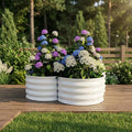 Raised Garden Bed 2 Pack Galvanized Raised Garden Bed Outdoor 4x4x1ft Raised Beds for Gardening Vegetables Metal Planter Boxes with Petal-Edge Design 48x48x12 Set of 2 Silver