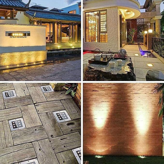 Led Landscape Lights - Square Buried Garden Lamp Dc-12V Outdoor Recessed Led Light Ip67 Waterproof Led Spotlight Led Beam Spotlight for Outdoor Stair Step Deck Drivew