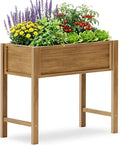 YEFU Standing Garden Bed No-Bending: 34x18x30 Inch Waist-High Elevated Planter Box with Legs for Vegetables Herbs Flowers - UV-Resistant HIPS - 385lbs Capacity for Patio Balcony Use (Grey)