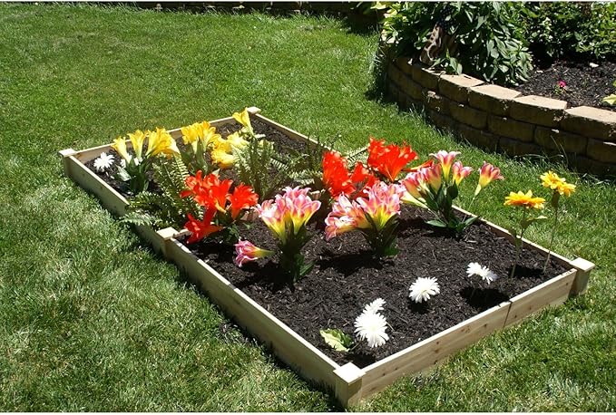 Raised Garden Bed 4x8ft - Modern Metal Planter Box for Vegetables Flowers Herbs - Durable Outdoor Garden Bed
