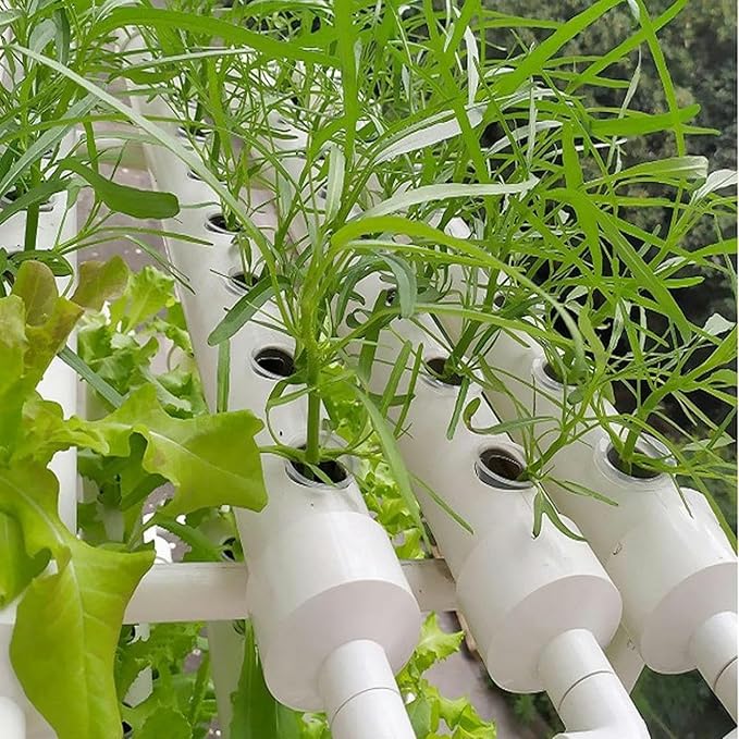Hydroponics Growing SystemHydroponic Planter Package Include: a Set of Planting Pipe Water Pump 30L Folding Water Tank Planting Basket Germination Cloth (Color:Pulley Style)