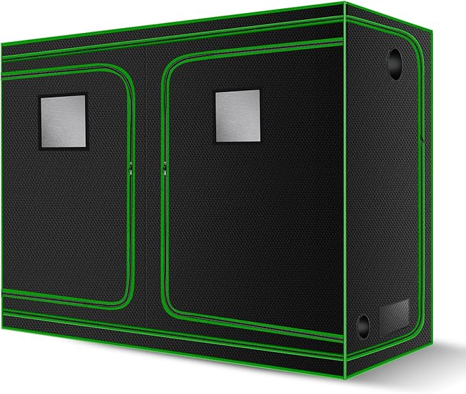 MELONFARM 4x8 Grow Tent 96x48x80 High Reflective 600D Diamond Mylar Canvas with Observation Window and Floor Tray for Hydroponic Indoor Plant Growing